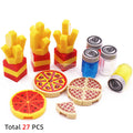 Marumine Mini Food Toys Building Blocks Hamburger Pizza Fries Cake Dessert Chocolate Cookies MOC Bricks Plastic Assemble Part