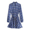 2022 Fashion Women Pleated Dress Party Drawstring Dresses Long Sleeve Female Street Outfit Floral Printed Elegant Casual Summer