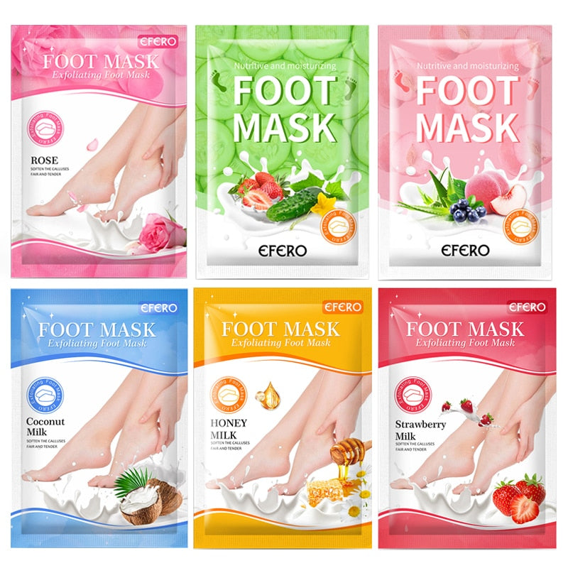 PUTIMI 6packs Exfoliating Foot Mask Feet Peeling Mask Spa Socks Smooth Dead Skin Remover Moisturizing Whitening Foot Mask