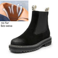 Women&#39;s Chelsea Boots Genuine Leather 2023 Autumn Winter Trend Thick-soled Women Ankle Boots All-match Marton Boots Ladies