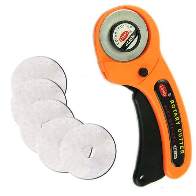 LeatherCraft 45mm Rotary Cutter Leather Cutting Tool Fabric Cutter Circular Blade DIY Patchwork Sewing Quilting Fit Olfa Cut