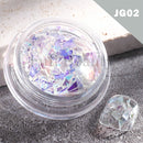 Crystal Fire Opal Flakes Nail Sequins Purple Holographic Glitter DIY Chrome Powder for Spring Nails Manicure Paillettes GL1857