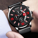 2022 Watches Mens Fashion Calendar Watch Men Business Stainless Steel Mesh Belt Quartz Wrist Watch Male Clock relogio masculino