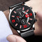 2022 Watches Mens Fashion Calendar Watch Men Business Stainless Steel Mesh Belt Quartz Wrist Watch Male Clock relogio masculino
