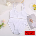 2PCS/Set Women Seamless Bra Panties Set Sexy Stretch Sport Bra Thong Briefs Style Panty Bralette Crop Top Intimates Lingerie Set