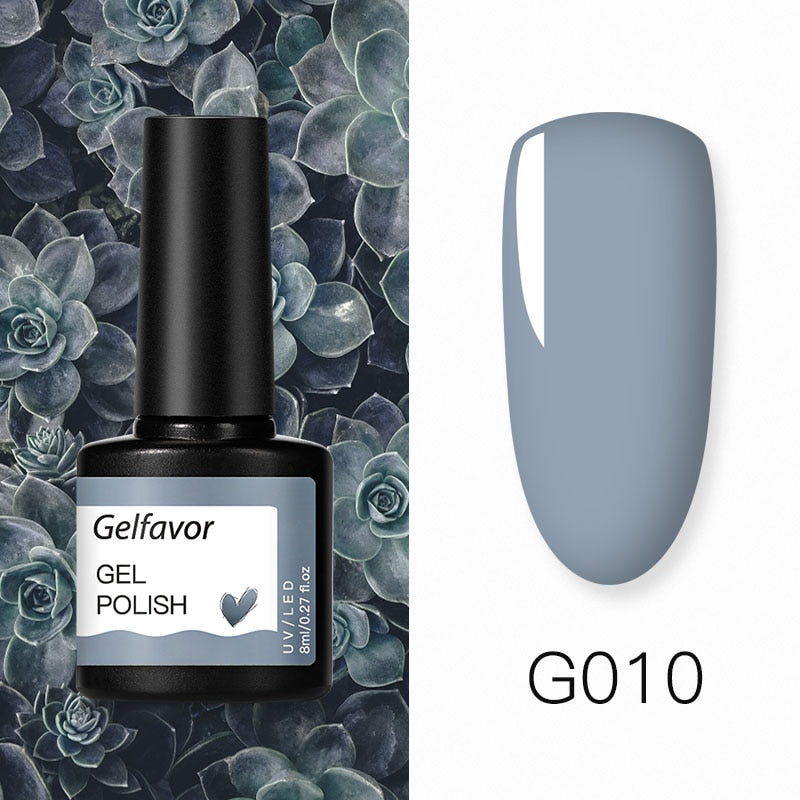 GELFAVOR Gel Nail Polish Glitter 8ML Semi-permanent Varnish Hybrid UV Nail Gel Polish For Manicure Nail Art Design Gel Varnishes