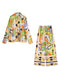 TFMLN 2022 Summer Women 2PCS Print Blouses+Skirts Set New Turn Down Collar Long Sleeve Tops High Waist Dress Girl Outfits