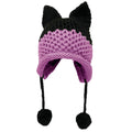BomHCS Cute Fox Ears Beanie Winter Warm 100% Handmade Knit Hat