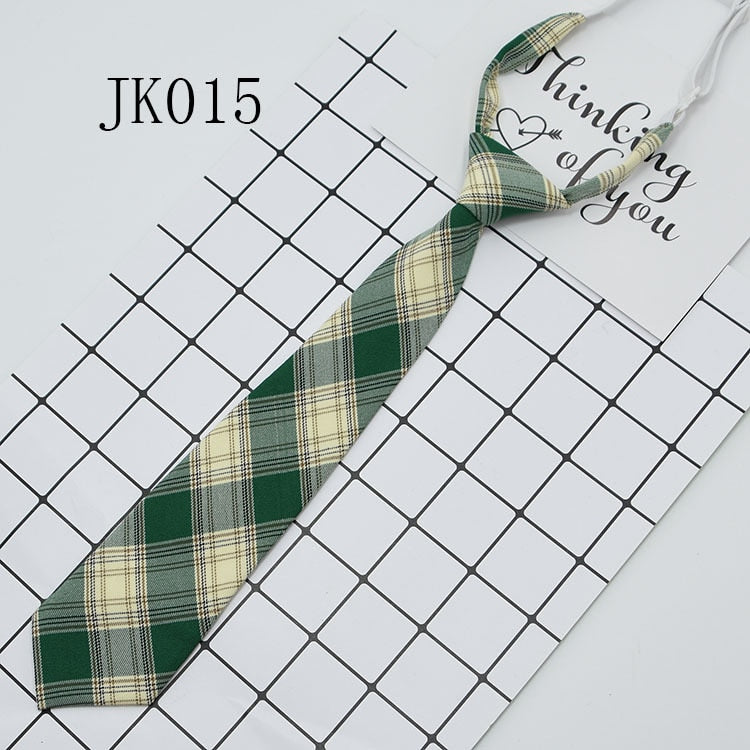 Shirt Necktie Women College Style JK Plaid Uniform  Detachable Collars Removable Ties Apparel Accessories галстук женский