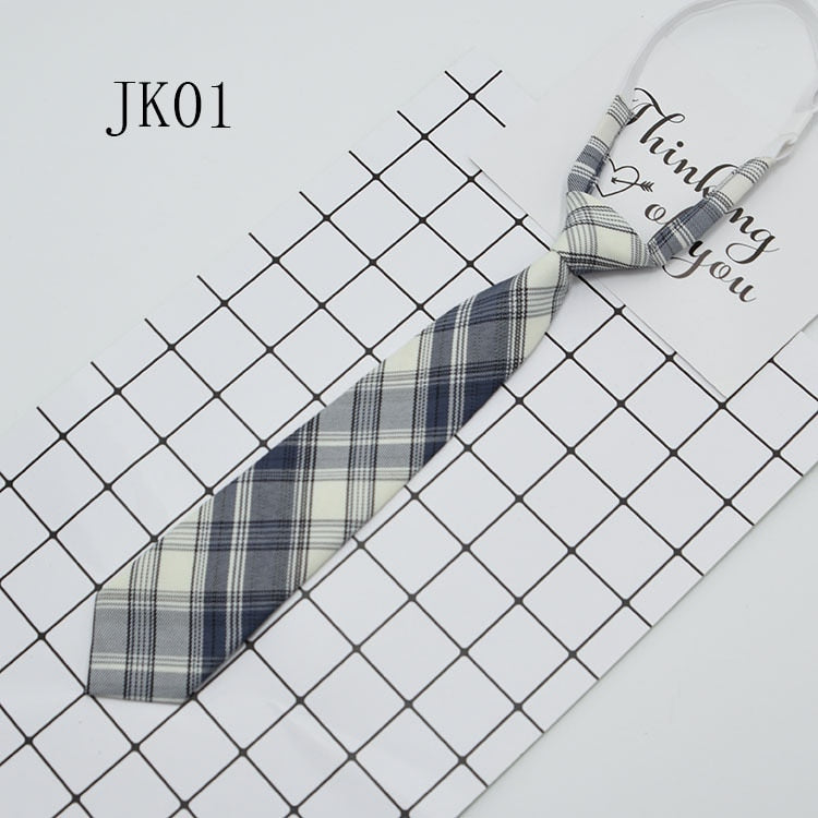 Shirt Necktie Women College Style JK Plaid Uniform  Detachable Collars Removable Ties Apparel Accessories галстук женский