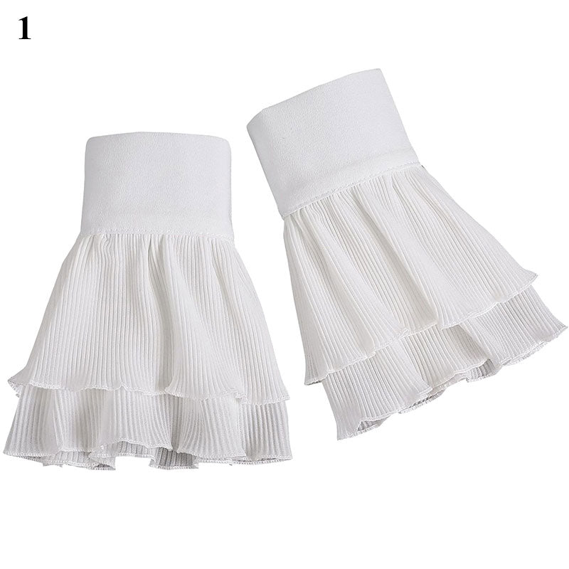New Fake sleeves autumn winter wild sweater decorative sleeves pleated wrist Pleated organ fake sleeves universal fake cuff