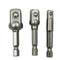 3Pcs 1/4 3/8 1/2&quot; Hex Power Drill Bit Driver Socket Bits Set Adapter Wrench Sleeve Extension Bar  Electric Screwdriver Bits Tool