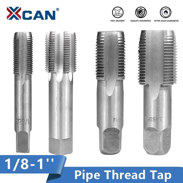 XCAN HSS Pipe Tap 1/8 1/4 3/8 1/2 3/4 1&#39;&#39; Metal Screw Thread Tap Threading Tools Hand Tools