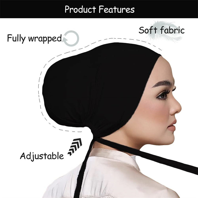 Modal New Soft Under Cap Inner Hijab Cap Stretchy Muslim Women Bandage Underscarf Bonnet Islamic Turban Headband Adjustable