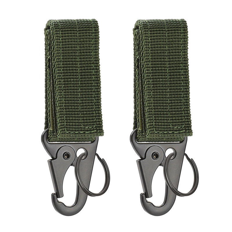2pcs Tactical Hanging Buckle Molle Nylon Webbing Belt Triangle Buckle Outdoor Climbing Camping Tool Accessory Carabiner Keychain