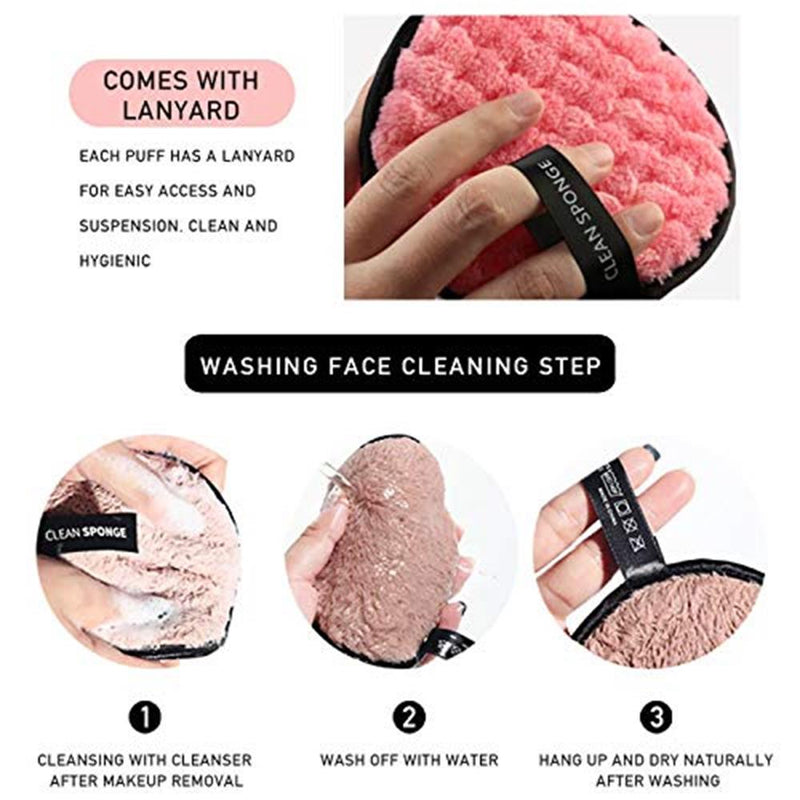 Reusable Cotton Makeup Remover Pads for Washable Face Clean Sponge Blender Cleansing Puff Cloth Foundation Liquid Cream Tools