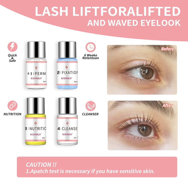ICONSIGN Lash Lift Kit and Eyelash Eyebrow Dye Tint Use Together Eyelash Perm Eyebrow Tint Eye Makeup Tool Beauty Salon Home Use