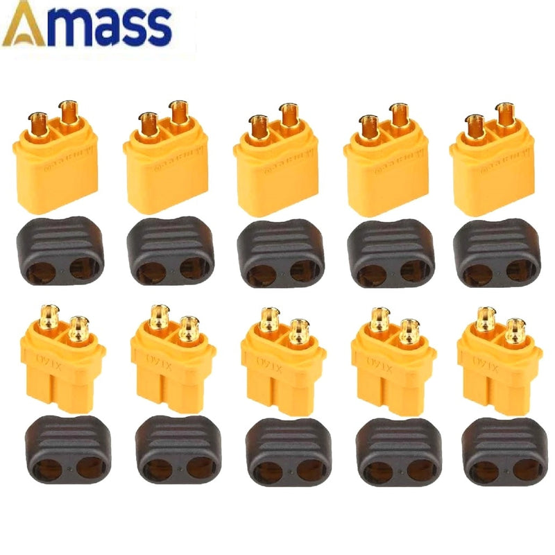 10 x Amass XT60+ XT60H XT30U XT90H Plug Connector With Sheath Housing 5 Male 5 Female (5 Pair )