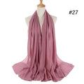Hijab Scarf 72*175cm Plain Chiffon Scarves For Women Muslim Fasion Islam Clothing Headscarves Shawl For Ladies Headwrap Ramadan