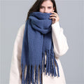 2022 New Women Plaid Scarf Winter Pashmina Shawls Cashmere Thick Wraps Lady Tassel Warm Scarves Rainbow Hairy Bufanda