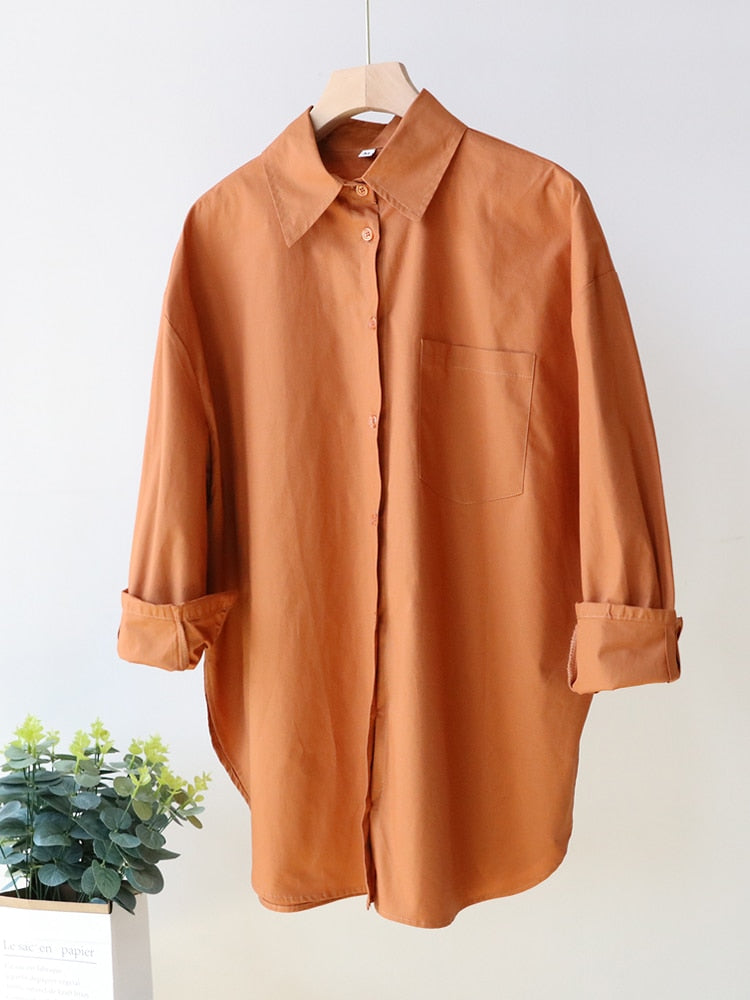 Basic Candy Colors Shirt Women&