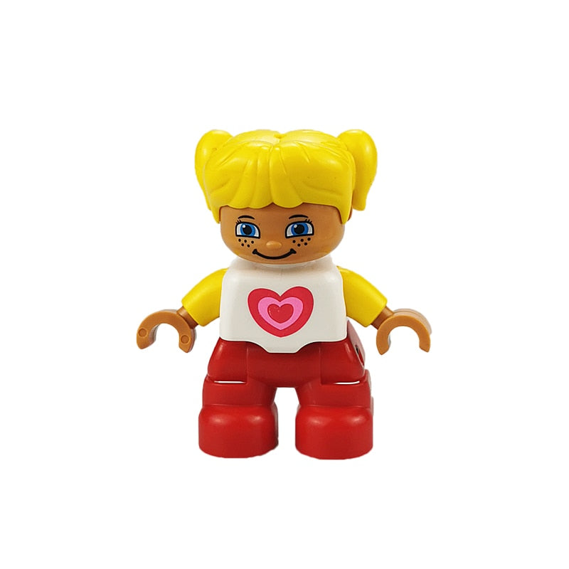 Big Size Action Figures City Princess Policemen Family Building Block Doll Character Accessory Toys Assembly Children Kids Gift