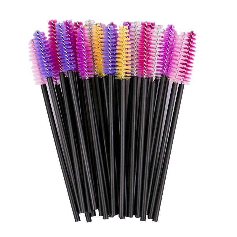 zwellbe Good Quality Disposable 50 Pcs/Pack Crystal Eyelash Makeup Brushes Eyebrow Brush Mascara Wands Eyelash Extension Tool