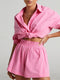 Casual Womem Yellow Lounge Wear Summer Tracksuit Shorts Set Long Sleeve Shirt Tops And Mini Shorts Suit 2021 New Two Piece Set