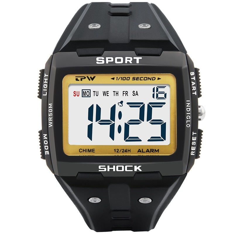 Big Numbers Easy to Read 5ATM Water Resistant Men Digital Watch Outdoor Sport