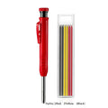 Solid Carpenter Pencil with Refill Leads and Built-in Sharpener for Deep Hole Mechanical Pencil Marker Marking Woodworking Tools