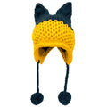 BomHCS Cute Fox Ears Beanie Winter Warm 100% Handmade Knit Hat