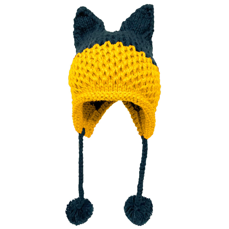 BomHCS Cute Fox Ears Beanie Winter Warm 100% Handmade Knit Hat