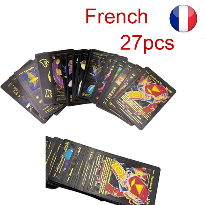 55 Pieces Of Pokemon Metal Gold Card Charizard Vmax Gx  Energy Card Charizard Pikachu Rare Collection Battle Trainer Card Child