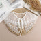 Linbaiway 2022 Lace Chiffon Doll Fake Collar Ladies Shawl Wrap Removable Detachable Embroidered False Collar Clothes Accessory