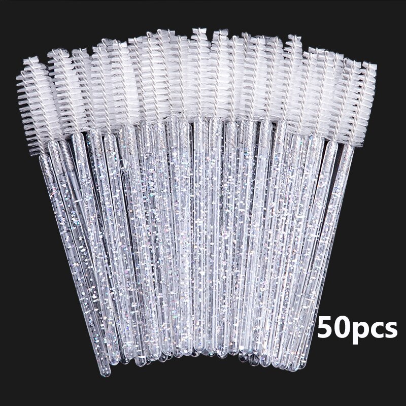 Disposable Crystal Eyelashes Brush Comb 25/50Pcs Eye Lashes Extension Mascara Wands Makeup Professional Makeup Beauty Tool