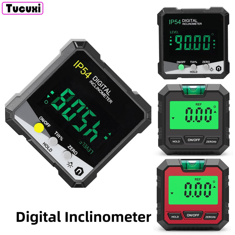 Digital Level Angle Gauge 360° Mini Measuring Digital Inclinometer With Magnetic Base Electronic Universal Bevel Protractor