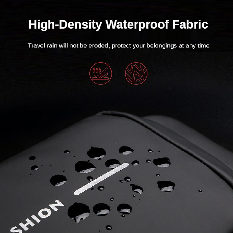 Multifunction Patent Leather Chest Bag Men Waterproof Men Crossbody Bag Anti-theft Travel Bag Male USB Charging Chest Bag Pack