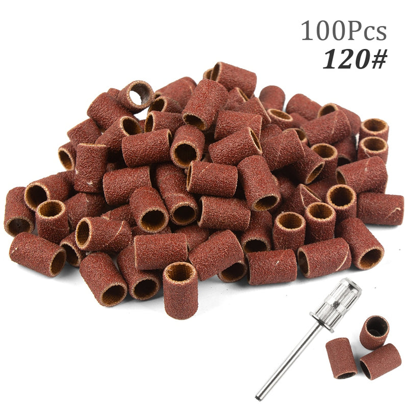 100pcs 80''/120''/180" Nail Art Sanding Bands Gel Polish Remover Tool Accessory for Electric Nail Machine Nail Drill Bits