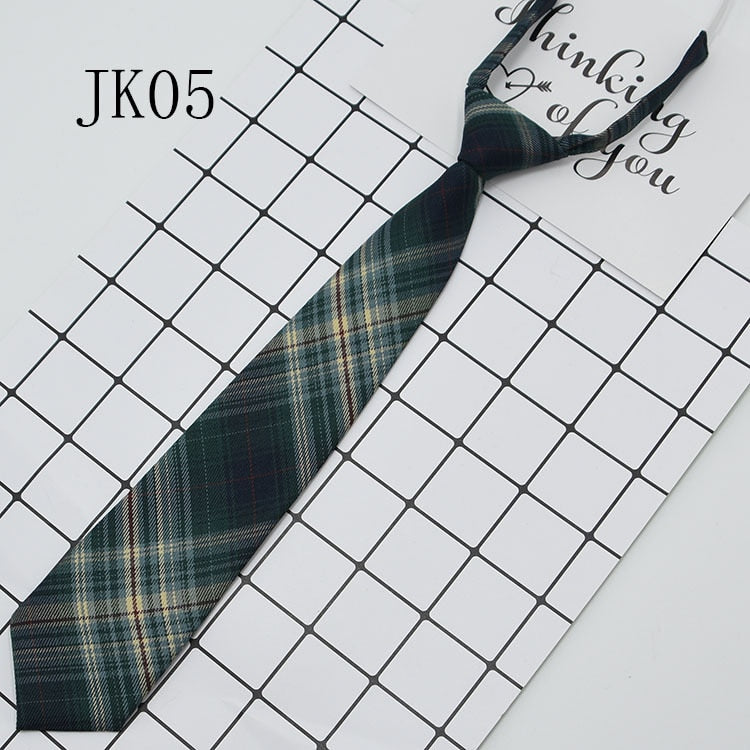 Shirt Necktie Women College Style JK Plaid Uniform  Detachable Collars Removable Ties Apparel Accessories галстук женский