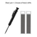 Solid Carpenter Pencil Set with 6 Refill Leads Built-in Sharpener Mechanical Pencil Marking Tool Kit for Woodworking Architect