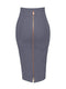 16 Colors XL XXL Sexy Solid Zipper Orange Blue Black Red White Pink Bandage Skirt Women Elastic Bodycon Summer Pencil Skirt 58cm