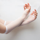 1pair Neon Fishnet Fingerless Long Gloves Leg Arm Cuff Party Wear Fancy Dress for Womens Sexy Girls Punk Goth Dance Mesh Gloves