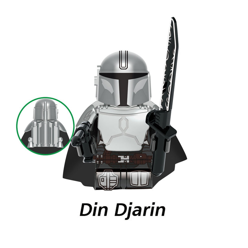 Mandalorian Building Blocks Jango Boba Fett Grogu Baby Yoda Pre Vizsla Bo-Katan Din Djarin Sabine Wren Brick Figure Toy