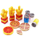 Marumine Mini Food Toys Building Blocks Hamburger Pizza Fries Cake Dessert Chocolate Cookies MOC Bricks Plastic Assemble Part