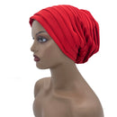 Candy Color Ladies Head Wraps Muslim Hijab Bonnets Fashion Headgear Trending Elastic Full Body Pleated Turban Cap for Women