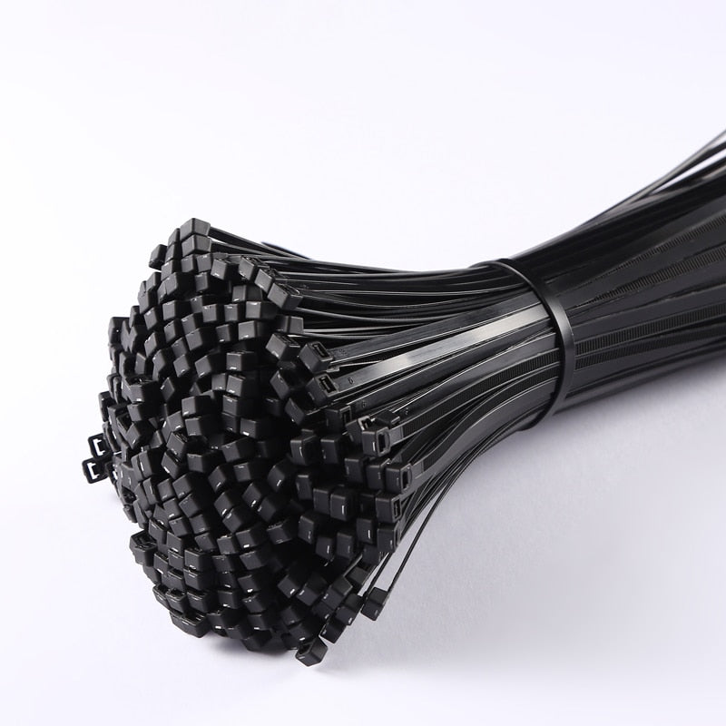 Self-locking plastic nylon cable tie 100 pieces black 5x300 cable tie fastening ring 3x200 industrial cable tie cable tie set