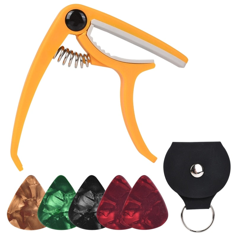 Guitar Capo Guitar Picks,Pick Holder for Acoustic and Electric Guitar,Classical Guitar Accessories
