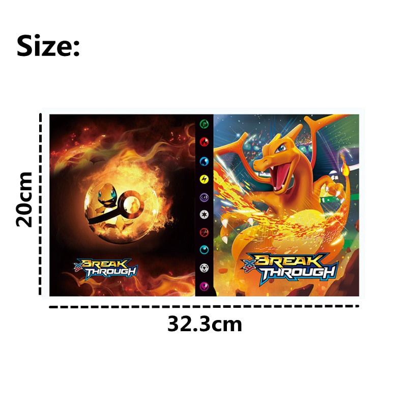 240 Cards Pokemon Album Book Collection Holder Pocket Anime Map Game Card Binder Folder Top Loaded List Toy Gift For Kids