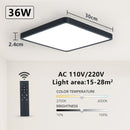 MARPOU Tuya Smart LED Ceiling Lamp Wood Grain App Voice Control Alexa/Google Remote Control Square Ceiling Lights Living Room
