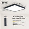 MARPOU Tuya Smart LED Ceiling Lamp Wood Grain App Voice Control Alexa/Google Remote Control Square Ceiling Lights Living Room